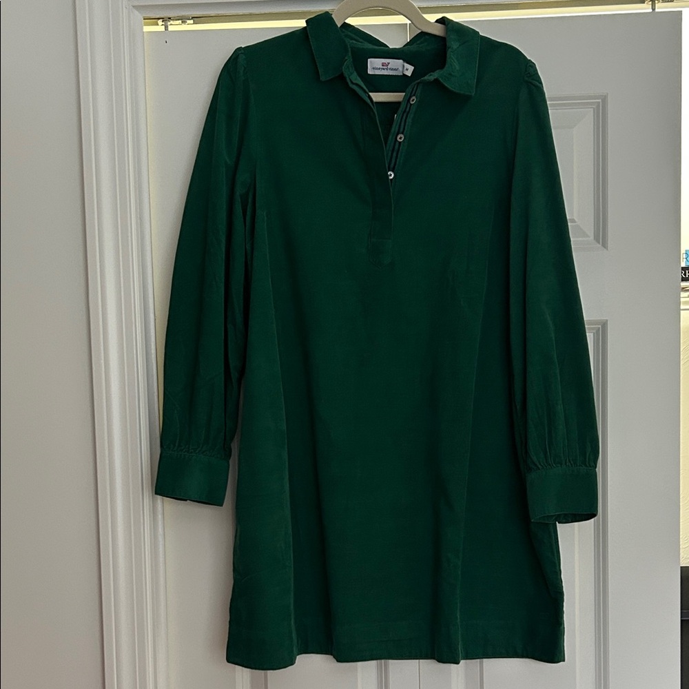 NWT Vineyard Vines Popover Dress in Emerald Green